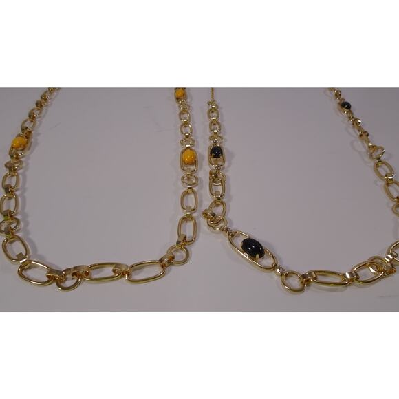 NWT Banana Republic Women's Cabochon Link Layer Necklace SET of 2 NWT 39 Ea - Picture 2 of 5